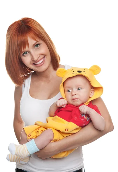 Redhead woman with child — Stock Photo, Image