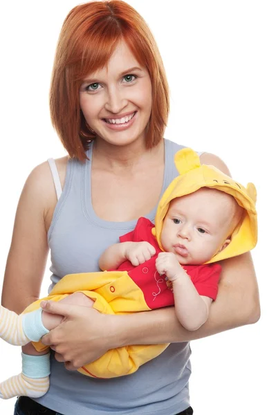 Redhead woman with child — Stock Photo, Image