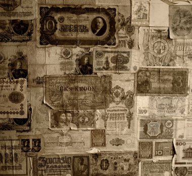 Vintage banknotes wallpaper. clipart