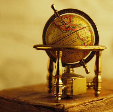 Globe and vintage book clipart