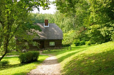 Old wooden house in the forest. clipart