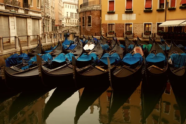 Picture of a many gondolas — Stock Photo, Image