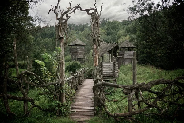 Fortification médiévale en bois . — Photo