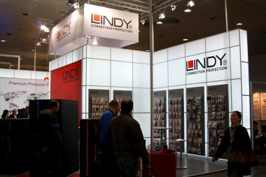 Hannover - 10 Mart: lindy stand 10 Mart 2012 CeBIT bilgisayar Fuarı, hannover, Almanya. dünyanın en büyük bilgisayar Fuarı CeBIT olduğunu.