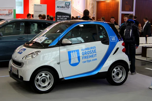 HANNOVER, GERMANY - MARCH 10: hamburg's car for rent on March 10, 2012 at CEBIT computer expo, Hannover, Germany. CeBIT is the world's largest computer expo — Stock Photo, Image