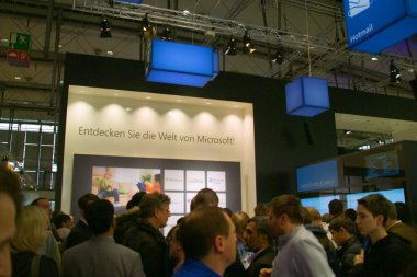 Hannover, Almanya - Mart 5: microsoft 5 Şubat 2011 yılında ceb stand