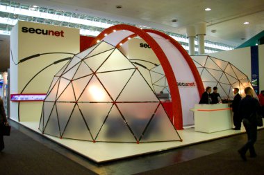 HANNOVER, GERMANY - MARCH 5: stand of the Scunet on March 5, 2011 in CEBIT clipart