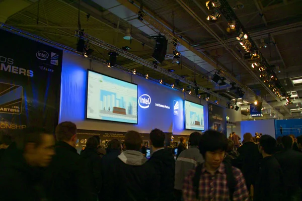 HANNOVER, GERMANY - MARCH 5: stand of the Intel on March 5, 2011 in CEBIT c — Stock Photo, Image