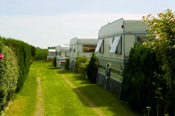 Street of camping trailer