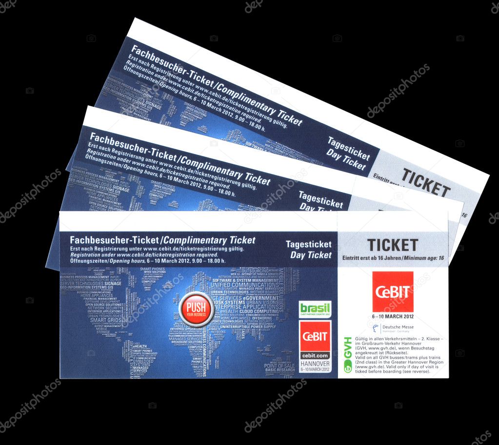 The day complimentary ticket for CEBIT 2012 – Stock Editorial Photo ...