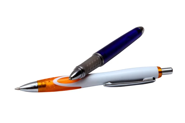 stock image Orange and dark blue pens, isolated