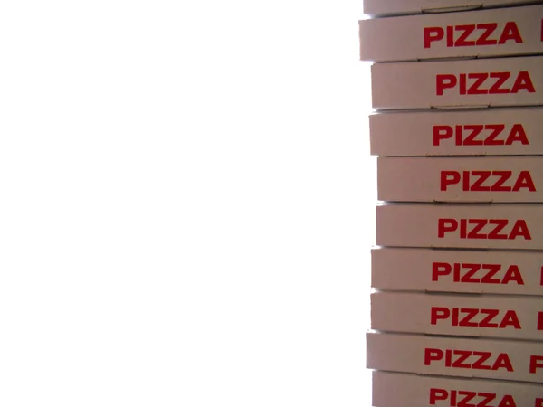 stock image Stack of pizza boxes, isolated