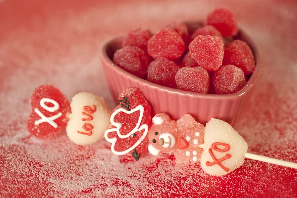 발렌타인 단품 및 marshmellows 스톡 사진