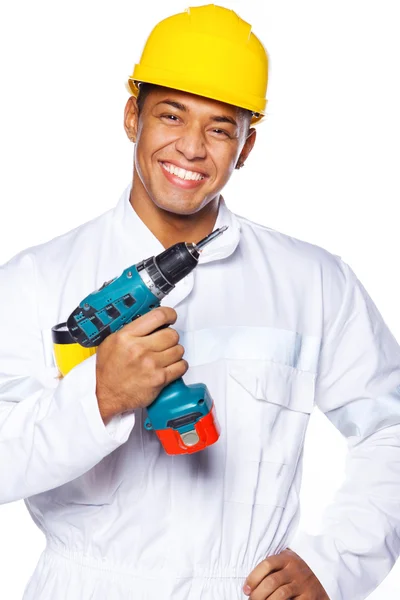 Image d'un beau travailleur avec des outils — Photo