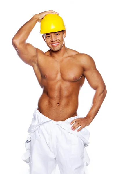 Image of young handsome builder posing — Stock Photo, Image