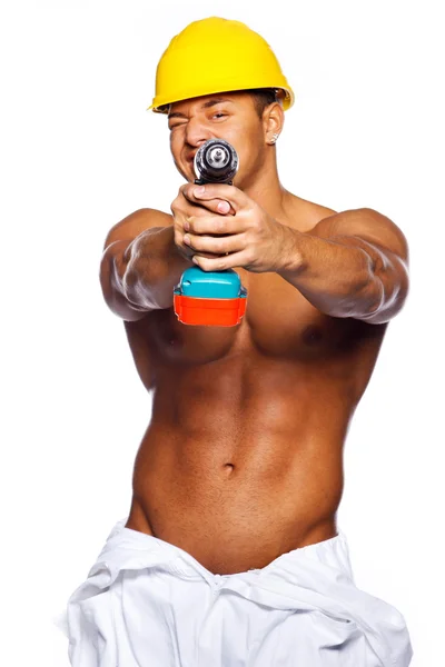 Sexy worker with screwdriver — Stock Photo, Image