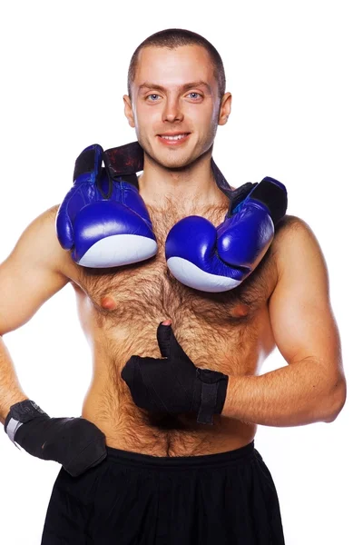 Obraz przystojny bokser pozowanie — Zdjęcie stockowe