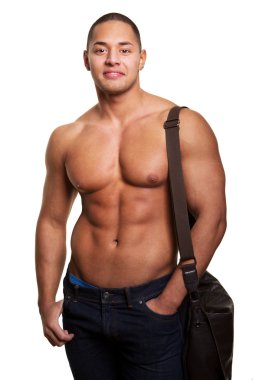 Imafe of sexy man with bag clipart