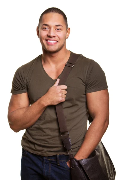 Imafe of sexy man with bag — Stock Photo, Image