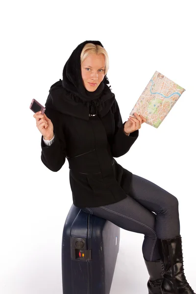 Obraz žena cestovatele — Stock fotografie