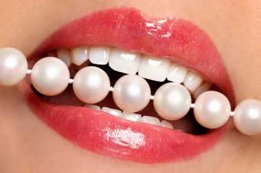 Lips and pearls clipart