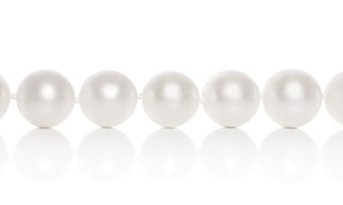 Pearl close-up on a white background clipart