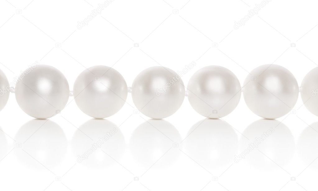 Pearl close-up on a white background