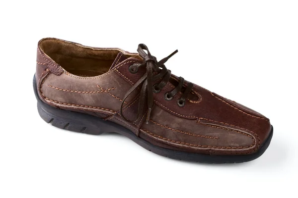 Brunt läder mans sko — Stockfoto