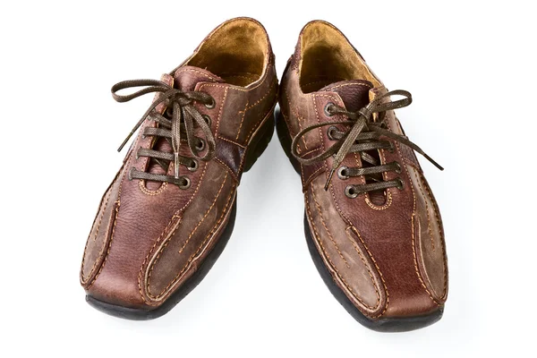 Kahverengi deri Erkek Ayakkabı — Stok fotoğraf