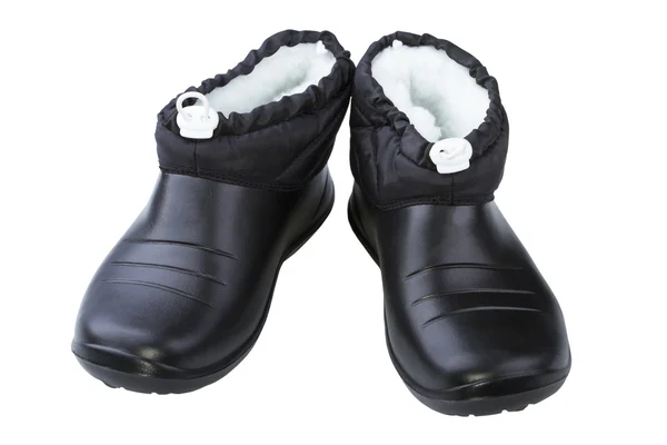 Black rubber female shoes — Stock Photo, Image