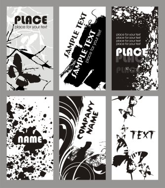 Collection grunge business cards clipart