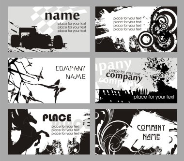 Collection business cards clipart