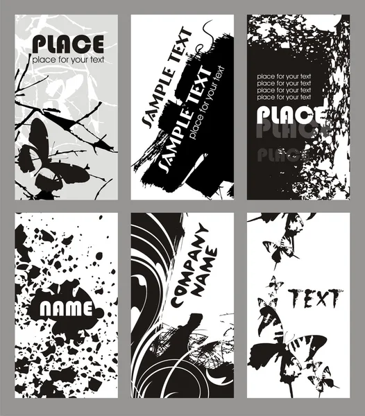Collection grunge cartes de visite — Image vectorielle