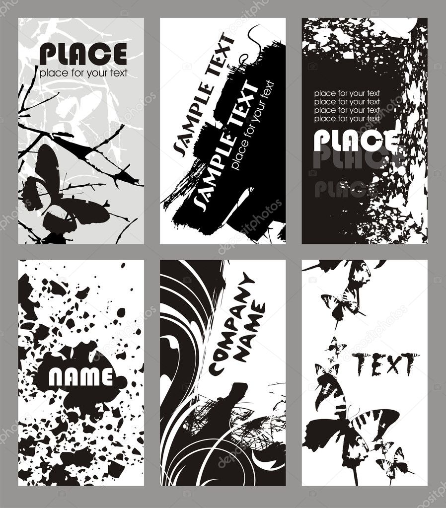 Collection grunge business cards