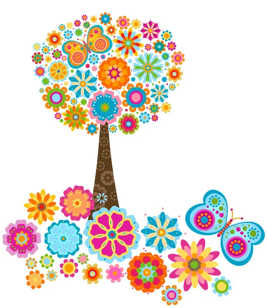 Flower tree — Stock Vector