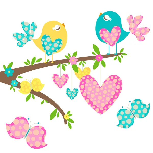 Oiseaux de printemps — Image vectorielle