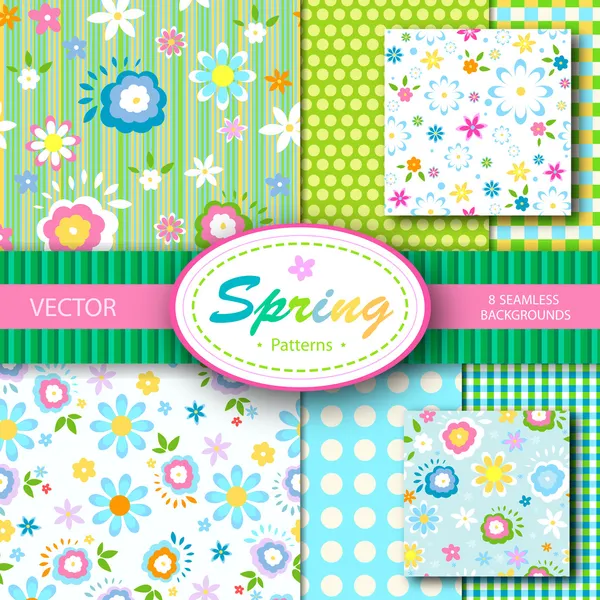 Patrones de primavera — Archivo Imágenes Vectoriales