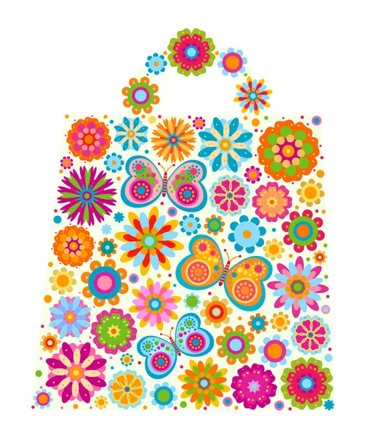 Fleurs forme de sac — Image vectorielle