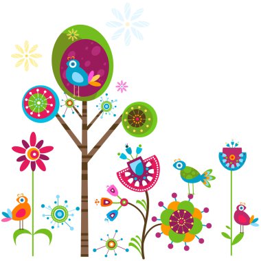 Whimsy flowers clipart