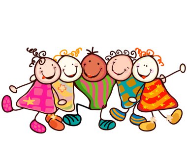 Kids playing clipart