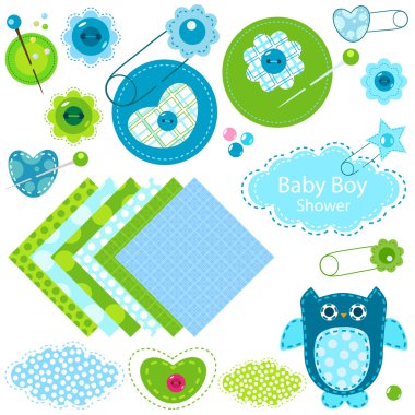 Baby boy shower clipart