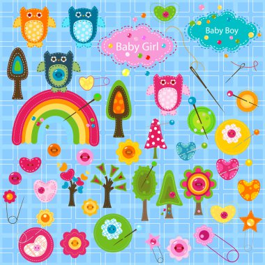 Baby themed elements clipart