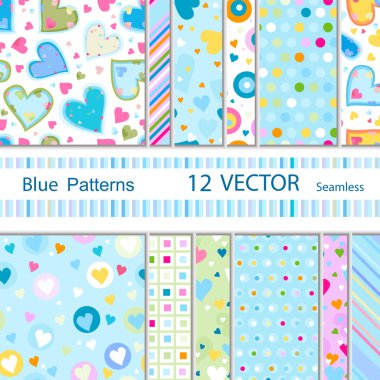 Seamless blue patterns clipart