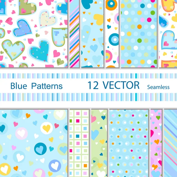 Bezešvé vzory modré — Stockový vektor