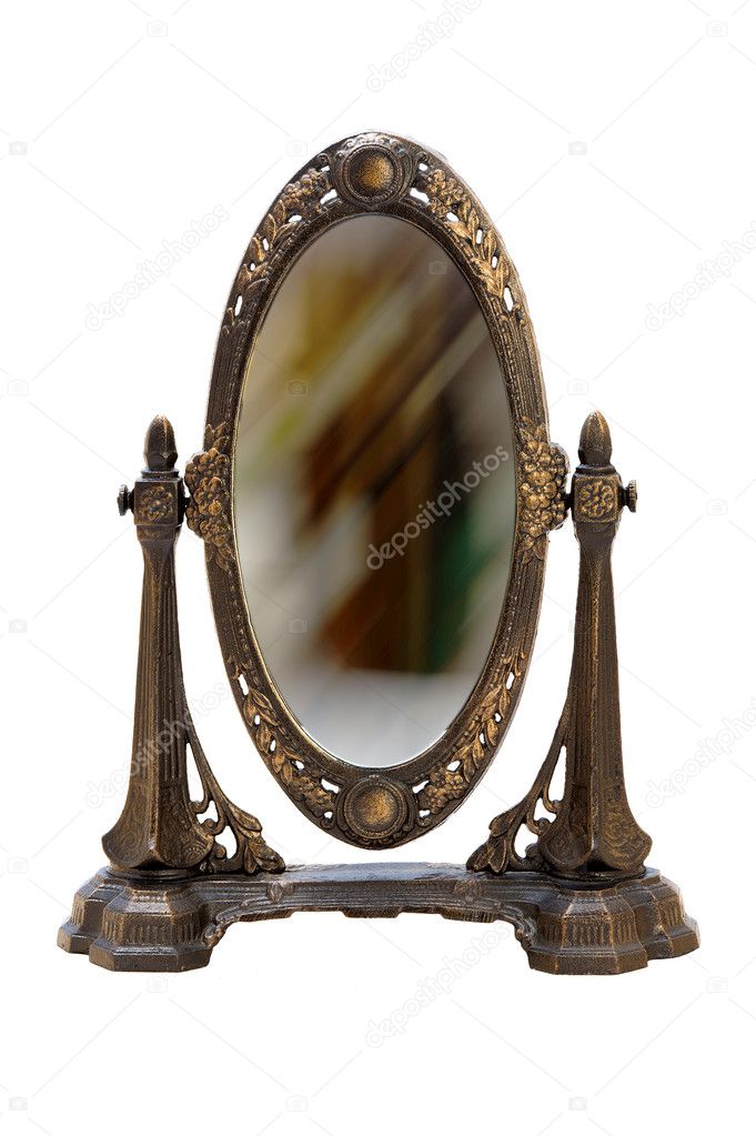 Oval antique frame. Isolated image.