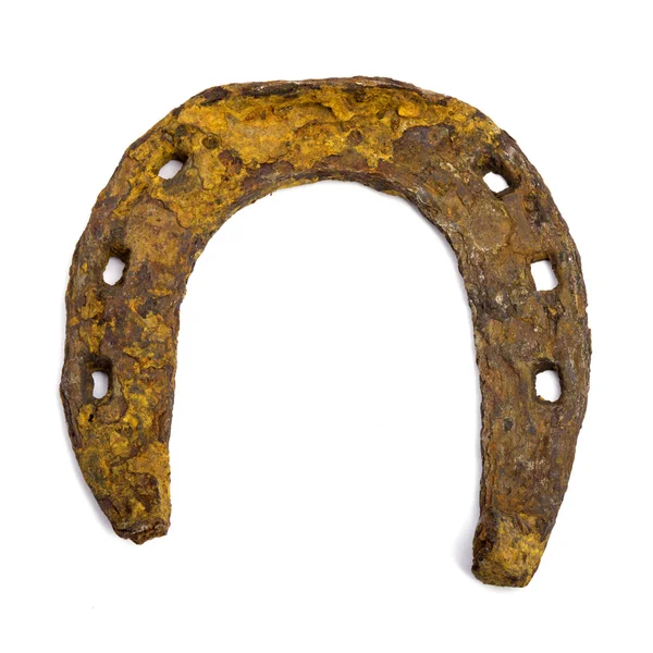 Vecchio ferro di cavallo arrugginito. Immagine isolata — Foto Stock