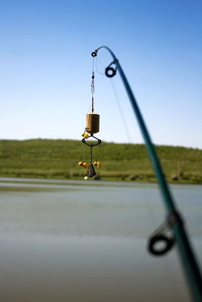 Рыболовный стержень с планктоном — стоковое фото