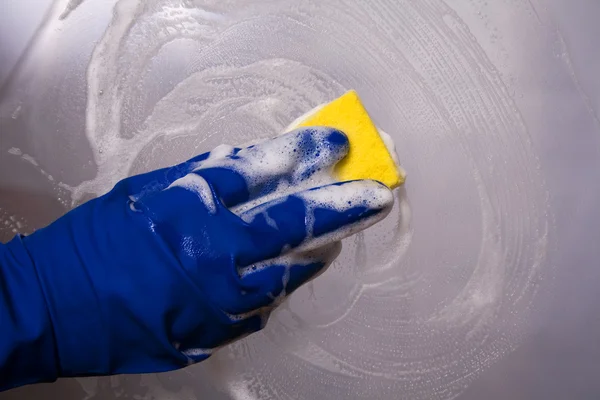 stock image Window cleaning detergent and sponge
