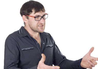 Man gestures a tense situation clipart