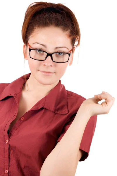 Portrait of business woman with glasses — Stock Photo, Image